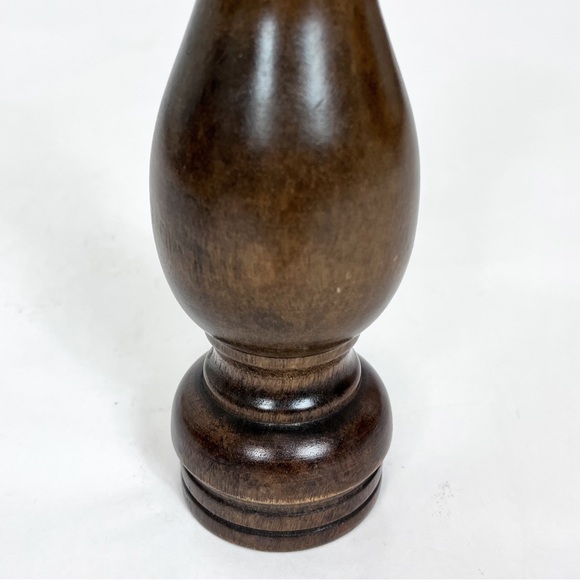 Vintage Wooden Pepper Mill & Salt Shaker Large Solid Wood 9” MCM - Picture 10 of 10
